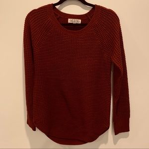 Pink Rose wine red knit sweater